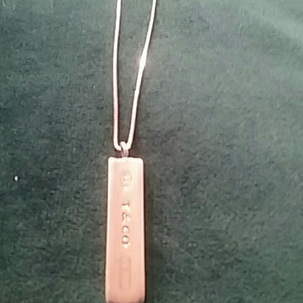 Authentic Tiffany sterling silverbar pendant